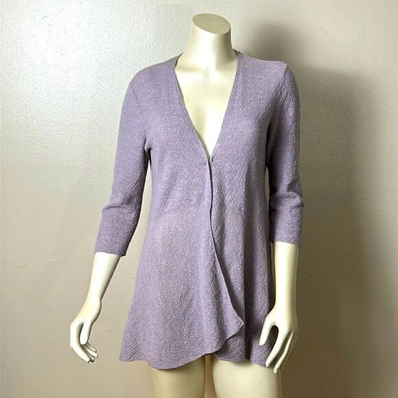 Womens EILEEN FISHER 100% wool cardigan sweater size XS extra small light weight - Picture 1 of 7